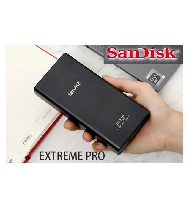 تصویر  پاوربانک سن دیسک مدل EXTREME PRO ظرفیت 20000 میلی آمپر ساعت