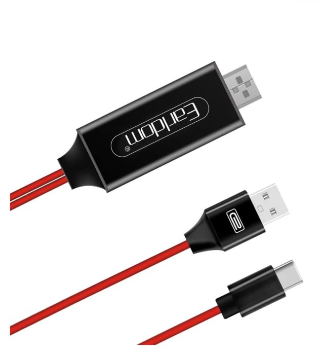 تصویر  کابل تبدیل USB-C به HDMI ارلدام مدل ET-W12 طول 2 متر
