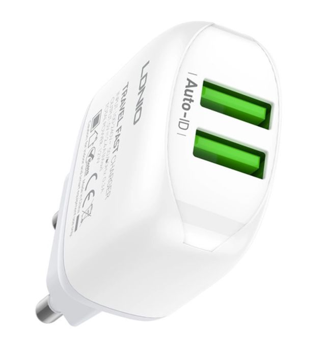 تصویر  شارژر دیواری الدینیو مدل A2219 به همراه کابل شارژ MicroUSB