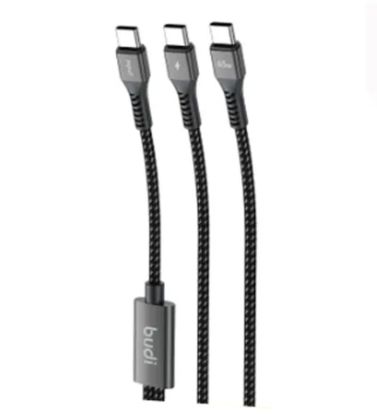 تصویر  کابل تبدیل USB-C یک به دو بودی مدل DC210C2C12B1 طول 1.2 متر