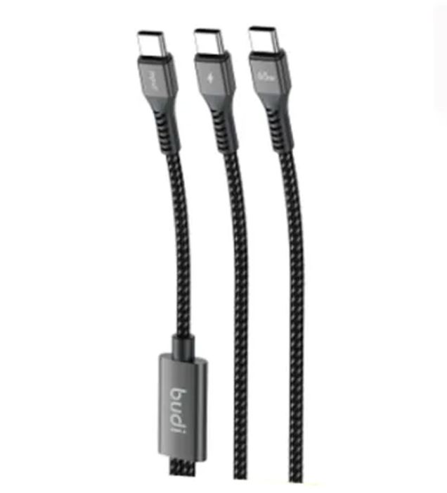 تصویر  کابل تبدیل USB-C یک به دو بودی مدل DC210C2C12B1 طول 1.2 متر