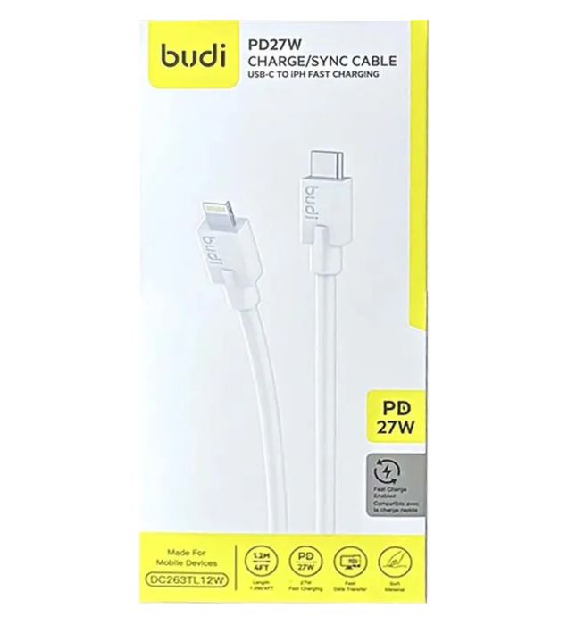 تصویر  کابل شارژ فست تایپ سی به لایتنینگ بودی مدل DC263TL12 طول 1.2 متر