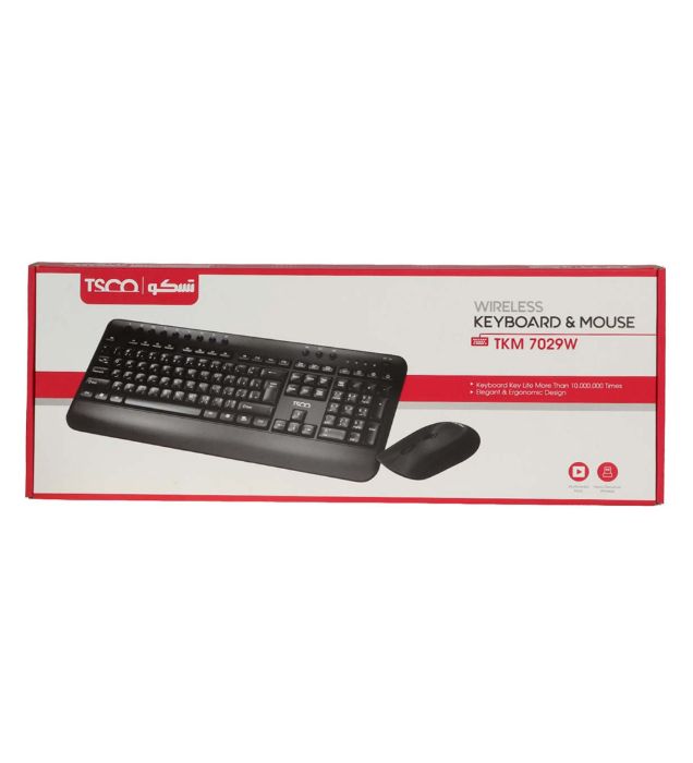 تصویر  کیبورد و ماوس بی سیم تسکو مدل TKM 7029W