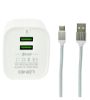 تصویر  شارژر دیواری الدینیو مدل A201 به همراه کابل شارژ MicroUSB