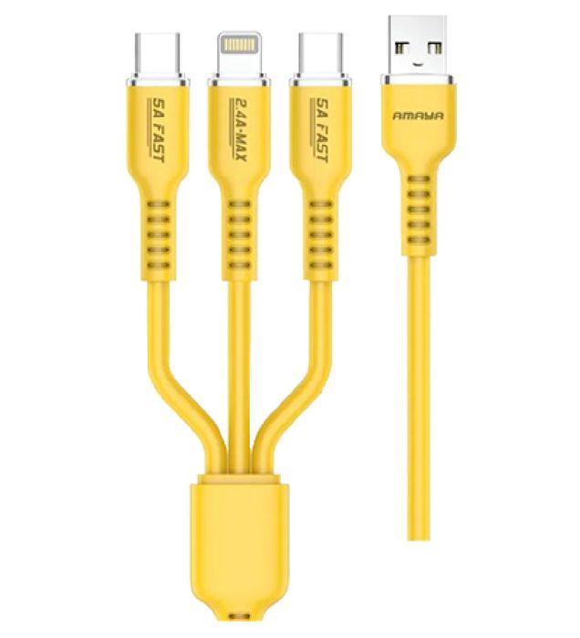 تصویر  کابل شارژ 3 در 1 آمایا مدل ACD-X30C طول 1.2 متر