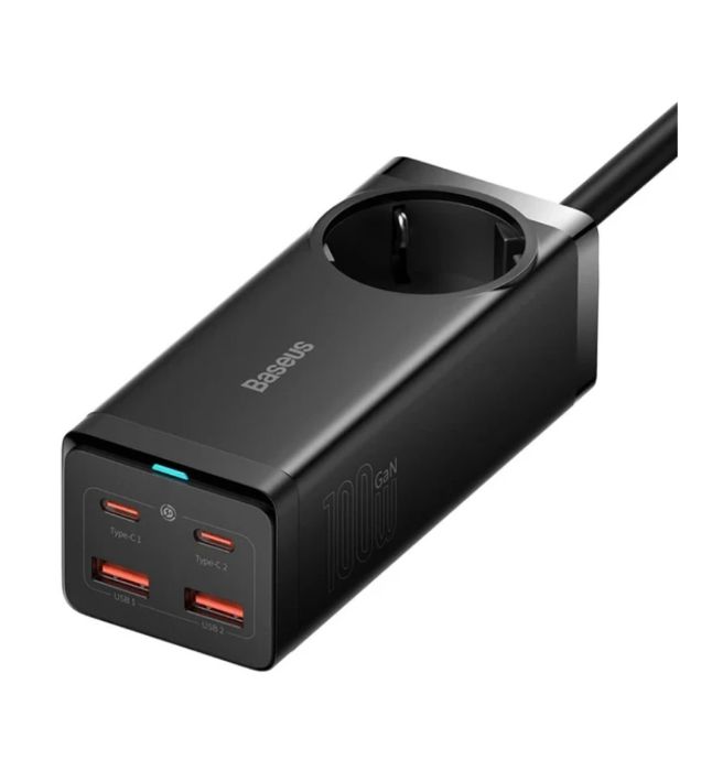 تصویر  شارژر رومیزی باسئوس 100 وات فست و چهار پورت مدل GaN3 Pro