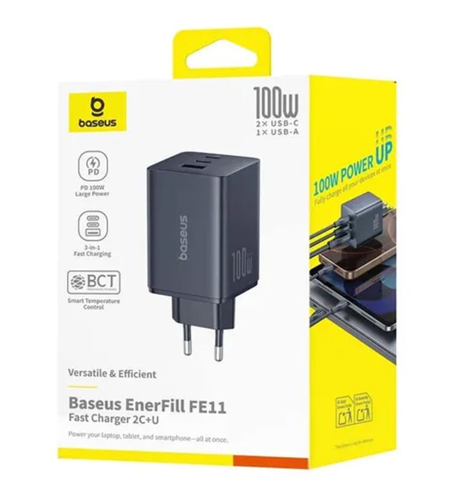 تصویر  شارژر دیواری فست 100W باسئوس مدل EnerFill FE11