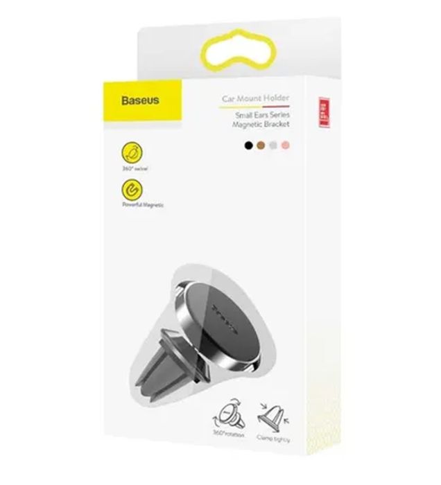 تصویر  پایه نگهدارنده گوشی موبایل مخصوص خودرو باسئوس مدل Small Ears Magnetic Bracket Air Outlet Type SUER-A01