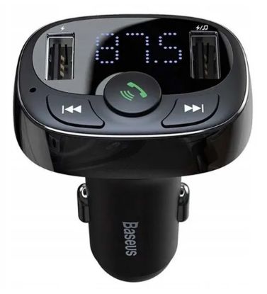 تصویر  شارژر فندکی بلوتوثی باسئوس مدل T Shaped S-09A