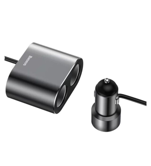 تصویر  شارژر فندکی 80W فست دو پورت باسئوس مدل CRDYQ-01