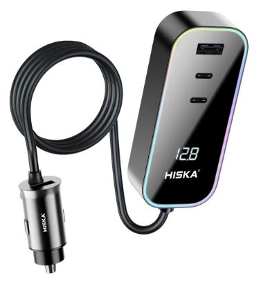 تصویر  شارژر فندکی هیسکا 120 وات مدل HCC-328