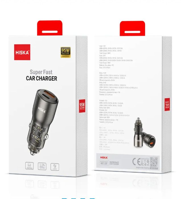 تصویر  شارژر فندکی هیسکا 95 وات مدل HCC-329