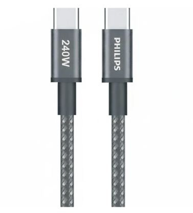 تصویر  کابل شارژ تایپ سی به تایپ سی فیلیپس مدل DLC7060C طول 2 متر