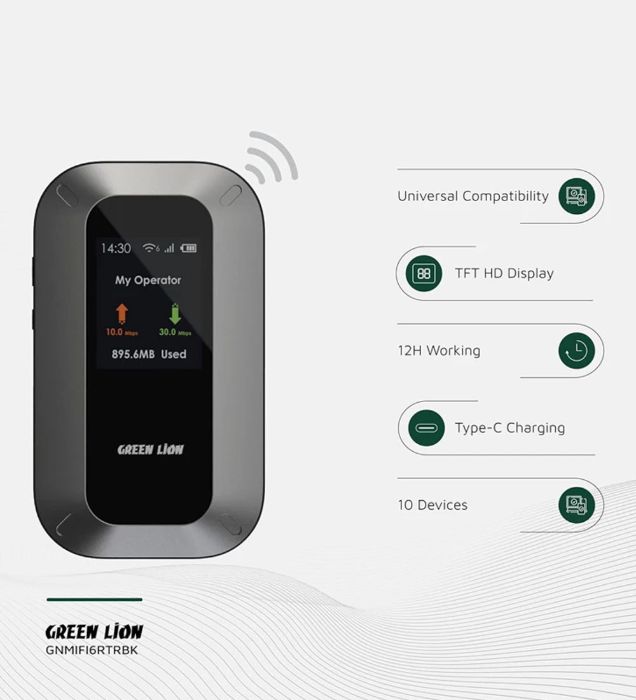 تصویر  مودم 4G LTE قابل حمل گرین لاین مدل Portable Mifi Router