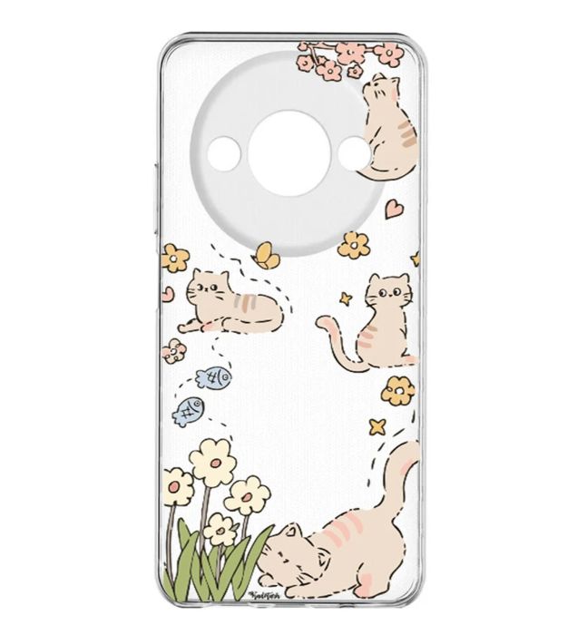 تصویر  کاور طرح Cat & Flower برای گوشی شیائومی Redmi A3