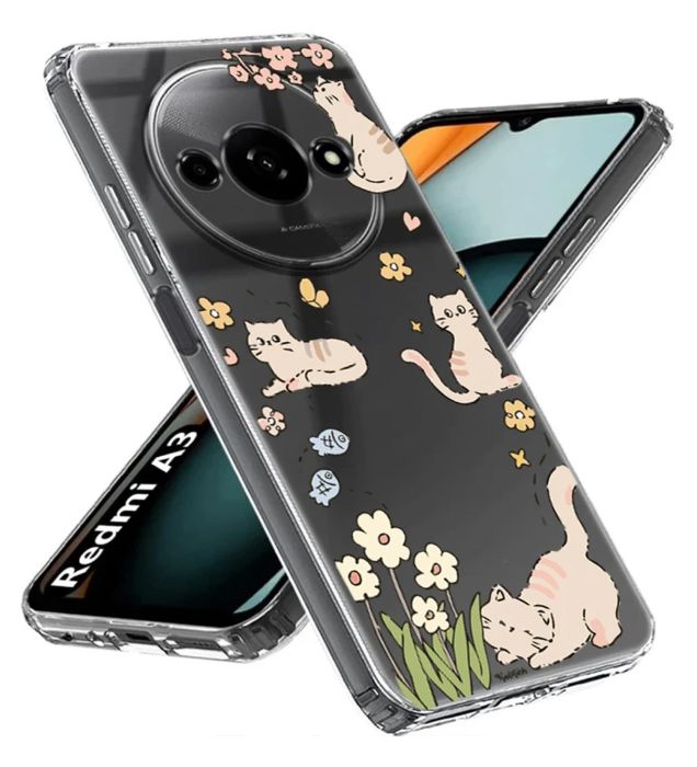 تصویر  کاور طرح Cat & Flower برای گوشی شیائومی Redmi A3