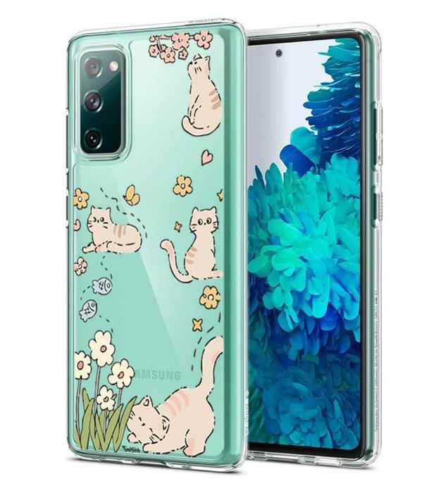تصویر  کاور طرح Cat & Flowers برای گوشی سامسونگ Galaxy S20 Fe