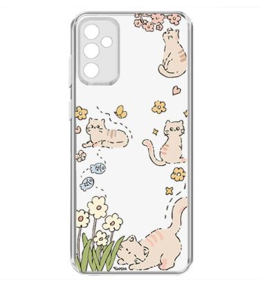 تصویر  کاور طرح Cat & Flowers برای گوشی سامسونگ Galaxy A13 5G