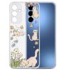 تصویر  کاور طرح Cat &amp; Flowers برای گوشی سامسونگ Galaxy A15