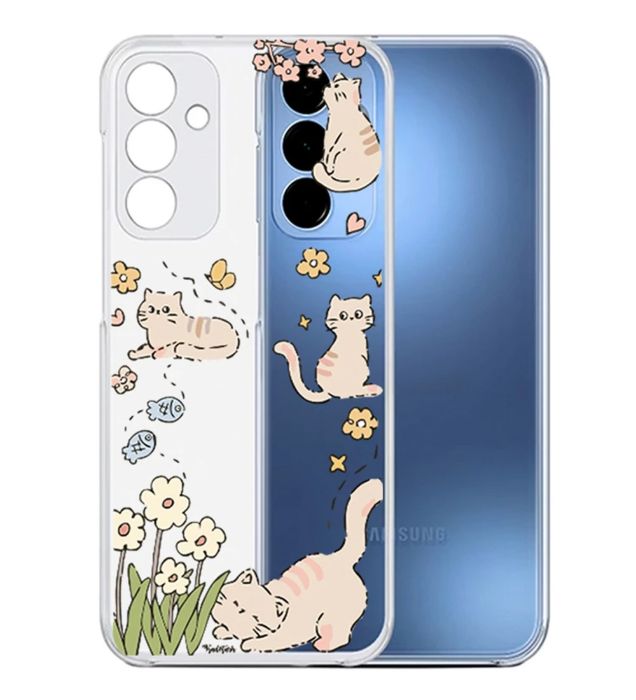 تصویر  کاور طرح Cat & Flowers برای گوشی سامسونگ Galaxy A25