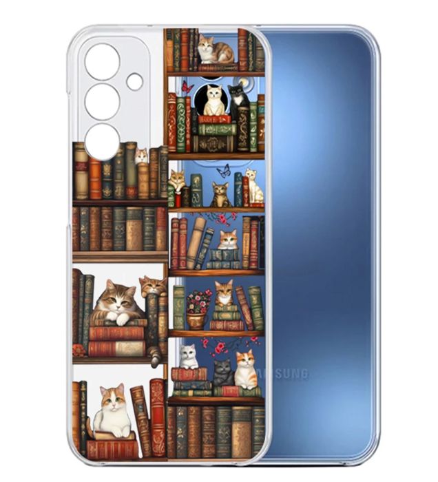 تصویر  کاور طرح Cat & Books برای گوشی سامسونگ Galaxy A35