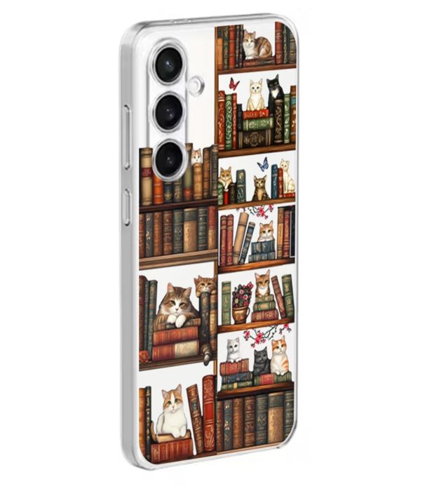 تصویر  کاور طرح Cat & Book برای گوشی سامسونگ Galaxy S25 FE