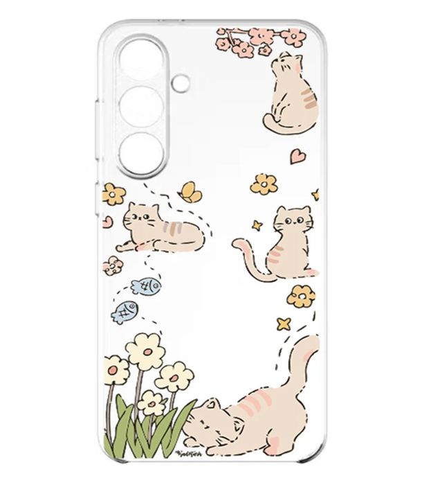 تصویر  کاور طرح Cat & Flower برای گوشی سامسونگ Galaxy S25 FE