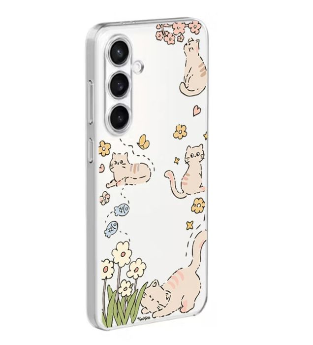 تصویر  کاور طرح Cat & Flower برای گوشی سامسونگ Galaxy S25 FE