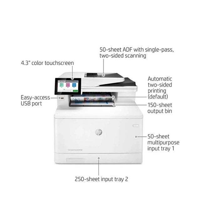 تصویر  پرینتر لیزری رنگی چندکاره اچ پی مدل Color LaserJet Enterprise MFP M480f