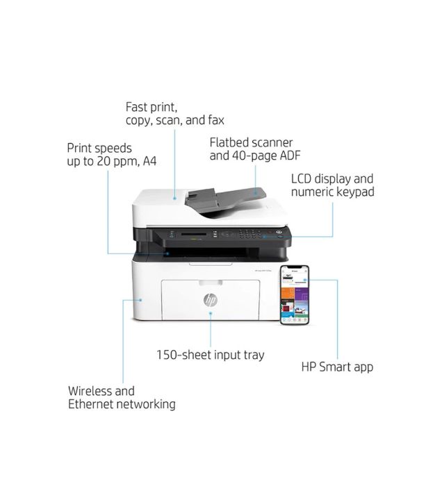 تصویر  پرینتر لیزری چندکاره اچ پی مدل Laser MFP 137fnw