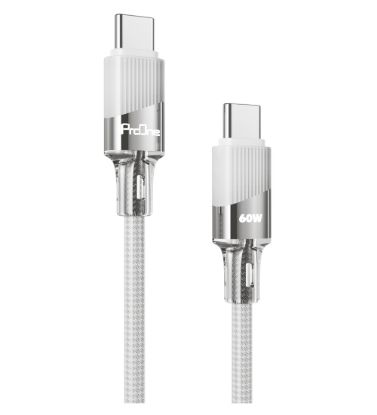 تصویر  کابل شارژ USB-C به USB-C پرووان مدل PCC131 طول 1 متر