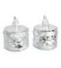 تصویر  شمع ال ای دی کریستالی شفاف مدل Diamond مجموعه 2 عددی