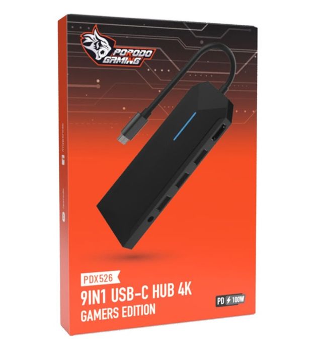 تصویر  هاب 9 پورت پرودو مدل 9IN1 Usb-c HUB 4K Gamers Edition PDX526