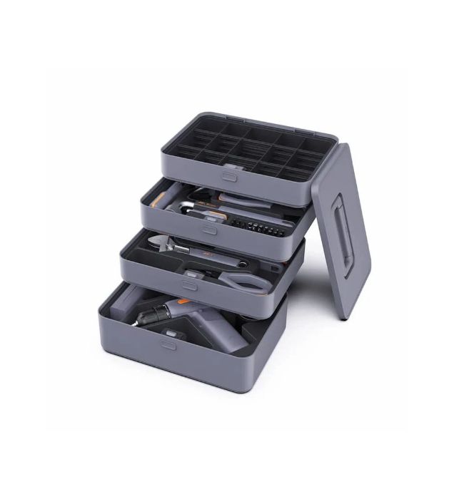 تصویر  پیچ گوشتی شارژی 12 ولت جیمی هوم مدل JIMIBOX X4-ABCD مجموعه 61 عددی