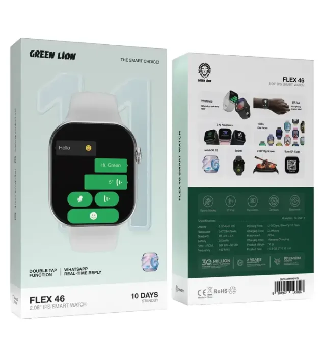 تصویر  ساعت هوشمند گرین لاین Flex 46 با دستیار هوش مصنوعی