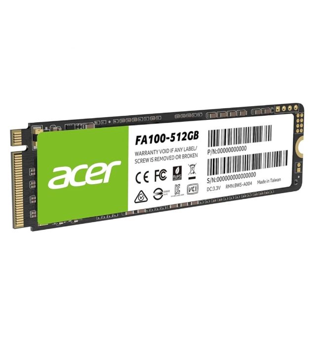 تصویر  هارد SSD اینترنال PCIe Gen3 x4 ایسر مدل FA100 ظرفیت 512 گیگابایت