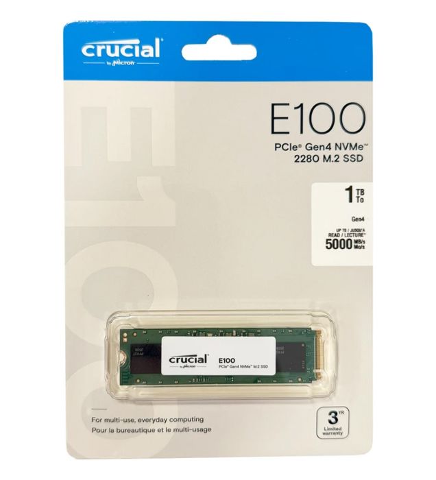 تصویر  هارد SSD اینترنال PCIe 4.0 کروشیال مدل E100 Gen4 ظرفیت 1 ترابایت