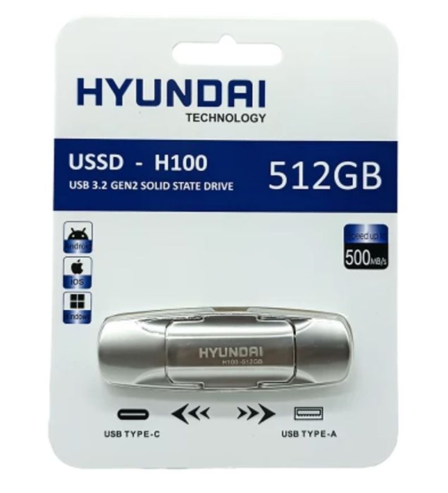 تصویر  هارد SSD اکسترنال هیوندای مدل H100 ظرفیت 512 گیگابایت