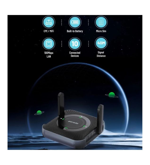 تصویر  مودم 4G LTE قابل حمل پرودو مدل PD-4GCPME-BKGY