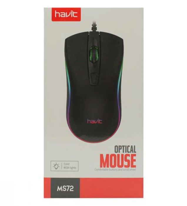 تصویر  ماوس با سیم گیمینگ هویت مدل HV-MS72