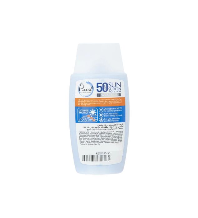 تصویر  کرم ضدآفتاب بی رنگ پیکسل با 50 SPF مدل Sensitive مناسب پوست‌های خشک و حساس 50 میلی‌لیتر