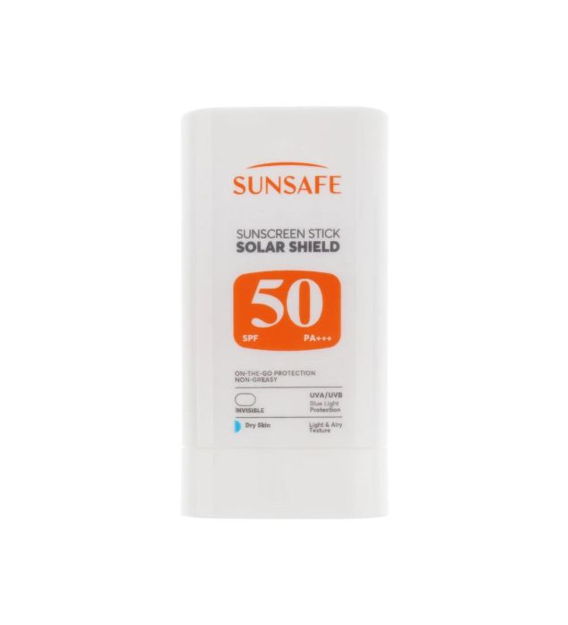 تصویر  کرم ضدآفتاب بی رنگ سان‌ سیف با 50 SPF مدل Solar Shield مناسب پوست خشک 20 میلی لیتر