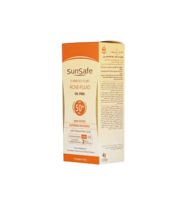 تصویر  کرم ضدآفتاب بی رنگ سان سیف با 50 SPF مناسب پوست چرب، جوش‌دار و مستعد آکنه 50 میلی لیتر