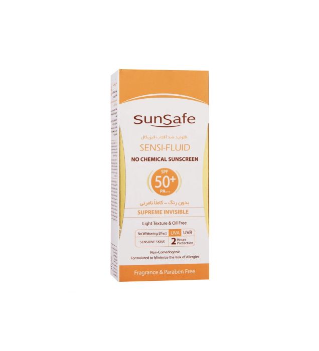 تصویر  کرم ضدآفتاب بی رنگ سان سیف با 50 SPF مدل Sensi Fluid مناسب پوست حساس 50 میلی لیتر