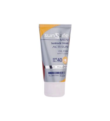 تصویر  کرم ضدآفتاب بی رنگ سان سیف با 40 SPF مدل ACTI-SUN مناسب انواع پوست 50 میلی لیتر