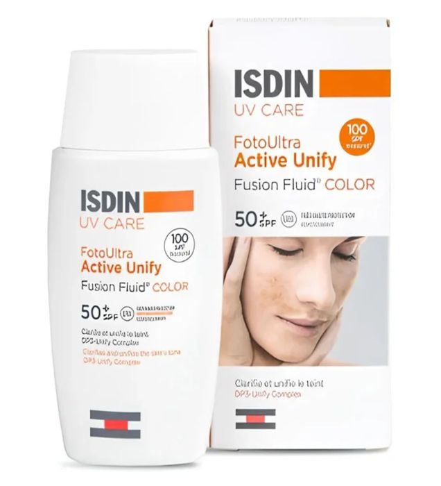 تصویر  کرم ضدآفتاب رنگی ایزدین با 100 SPF مدل Active Unify مناسب انواع پوست 50 میلی لیتر
