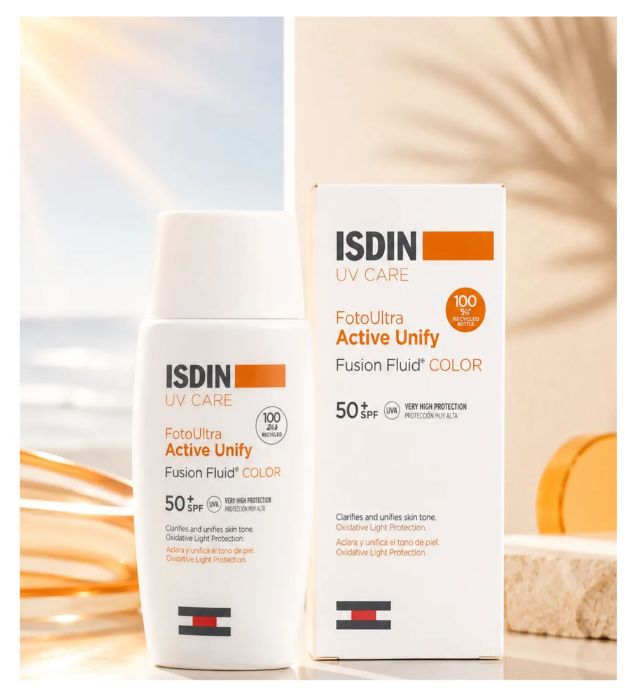 تصویر  کرم ضدآفتاب رنگی ایزدین با 100 SPF مدل Active Unify مناسب انواع پوست 50 میلی لیتر