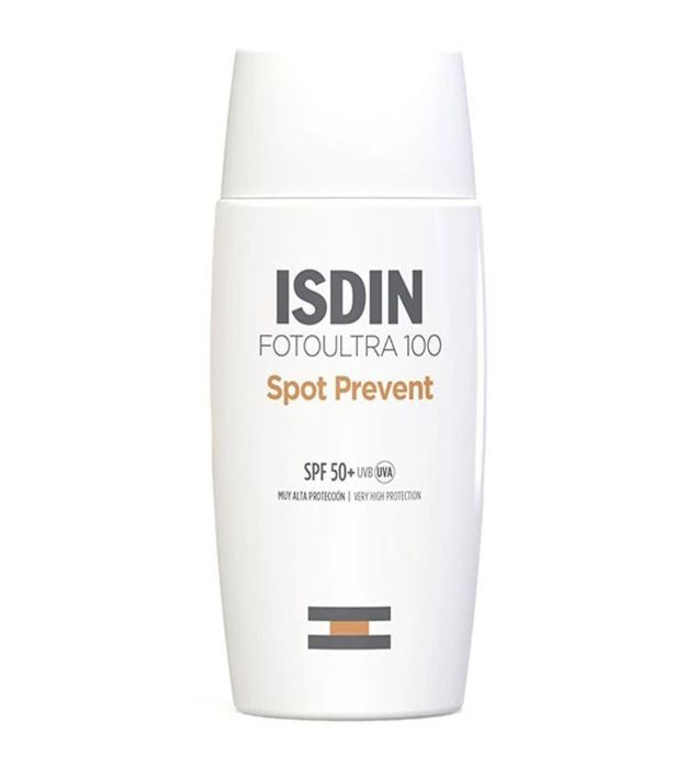 تصویر  کرم ضدآفتاب بی رنگ ایزدین با 50 SPF مدل Spot Prevent مناسب انواع پوست 50 میلی لیتر