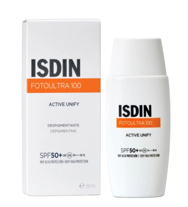 تصویر  کرم ضدآفتاب بی رنگ ایزدین با 50 SPF مدل Active Unify مناسب انواع پوست 50 میلی لیتر