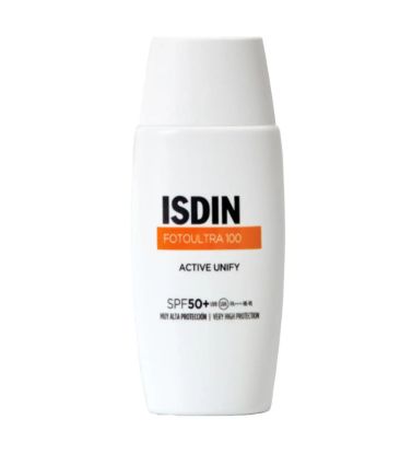 تصویر  کرم ضدآفتاب بی رنگ ایزدین با 50 SPF مدل Active Unify مناسب انواع پوست 50 میلی لیتر